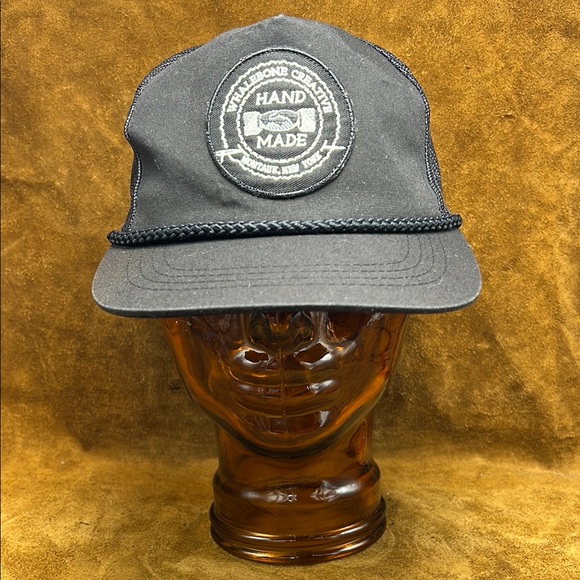 Black Trucker Hat with Patch - Picture 1 of 9